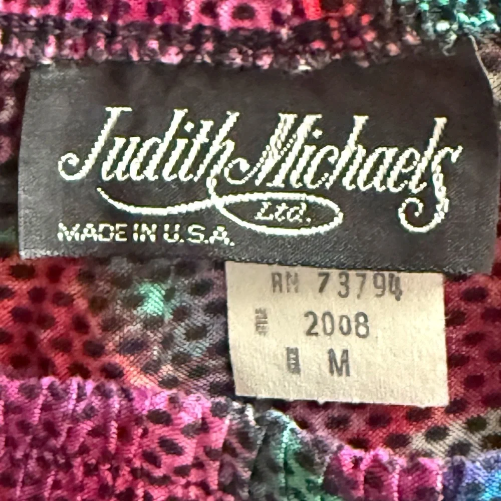 Vintage 90s Judith Michaels Vibrant Colorful A-Line Pleated Skirt Size Medium - Picture 10 of 12